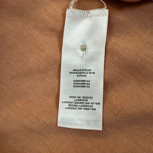 Wilfred Free ~ Salmon colored Linen Blend ~ long-sleeved shirt ~ size Small - Picture 10 of 11